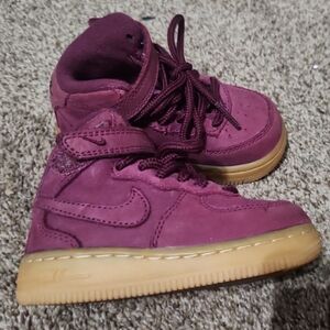 Nike Air Force 1 Mid TD Toddler Shoes Purple Bordeaux